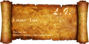 Lauer Ida névjegykártya